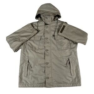 Vintage GAP Beige Heavy‎ Duty Water Resistant Full Zip Quilted Jacket Men's L